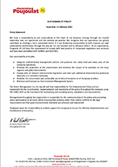 Sustainability Policy ISO14001 certificate